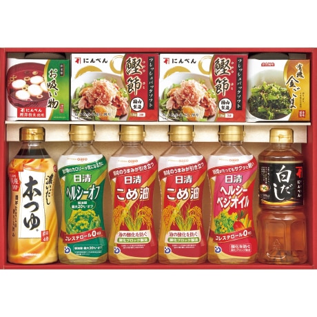 【店頭決済】にんべん＆日清オイルバラエティギフト MAI-50