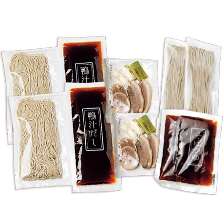 【ネット決済】【マル得】京都嵐山 そば料理よしむら 鴨汁そば麹漬け2食・ざるそば2食（馳走そば）