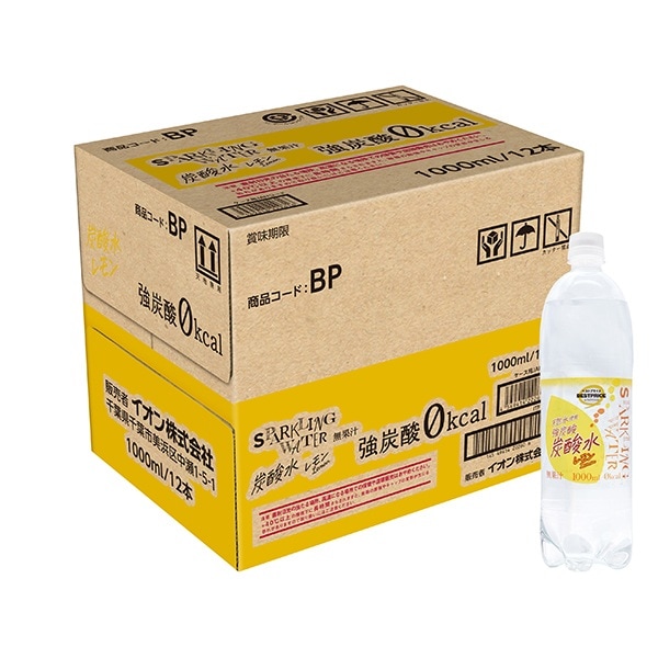 ◆【送料込み※一部地域除く】BP 炭酸水レモン ケース 1000mlX12|4549414222616(tc)(048963)