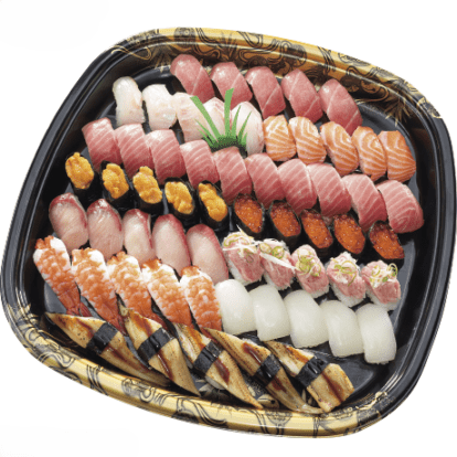 【当日支払】【お盆期間限定】魚屋の握り盛り合せ（とろ入） 6-7人前 (60貫)