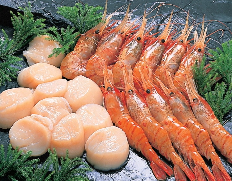 産地取り寄せ商品】ぼたん海老・帆立貝柱セット (カネサン佐藤水産