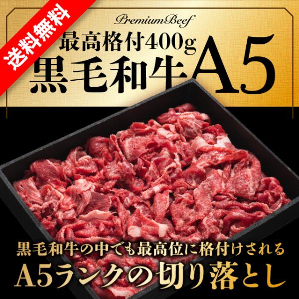 A5 黒毛和牛 切り落とし 400g 牛肉 食品 冷凍 肉 