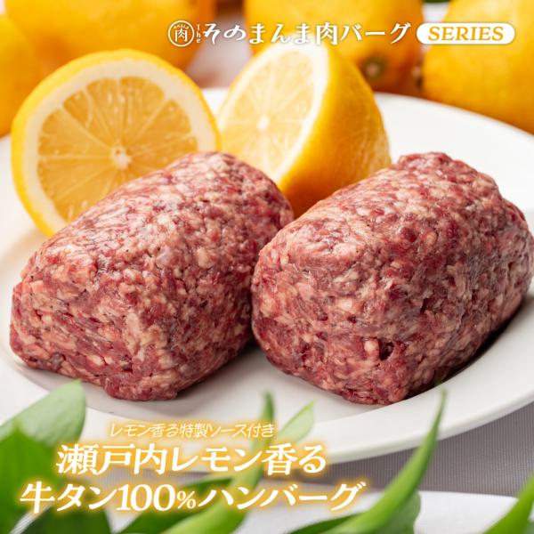 牛タンハンバーグ180g×2個 瀬戸内レモン香る牛タン肉バーグ 
