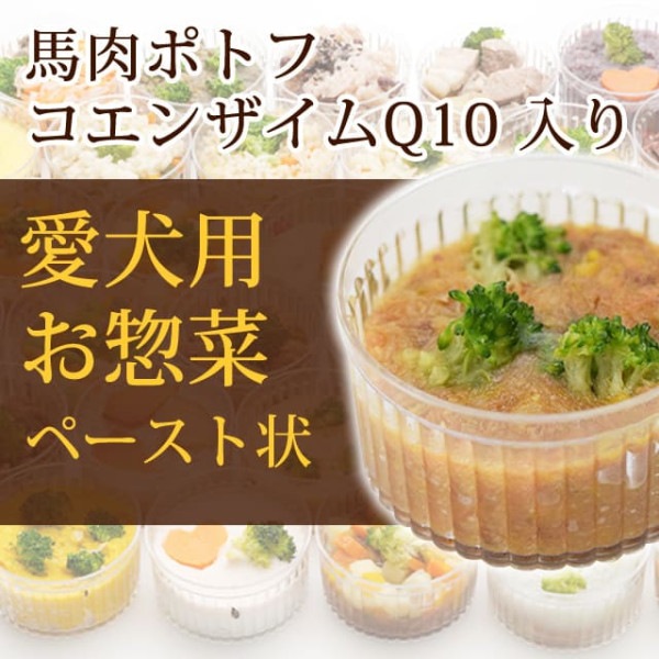 犬用 おそうざい｜馬肉のポトフ コエンザイムQ10入り 【デリカテッセン 犬用 お惣菜 ペースト状】|冷凍商品