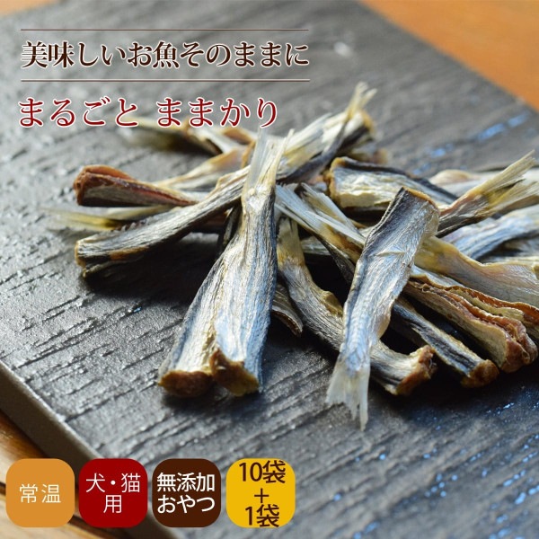 愛犬愛猫用 魚のおやつ｜無添加 まるごとままかり　10袋+1袋セット|魚のおやつ|犬用無添加おやつ