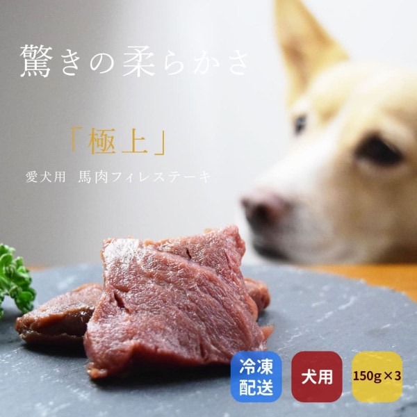 愛犬用 馬肉の極上フィレステーキ 150g×3　冷凍便|冷凍商品