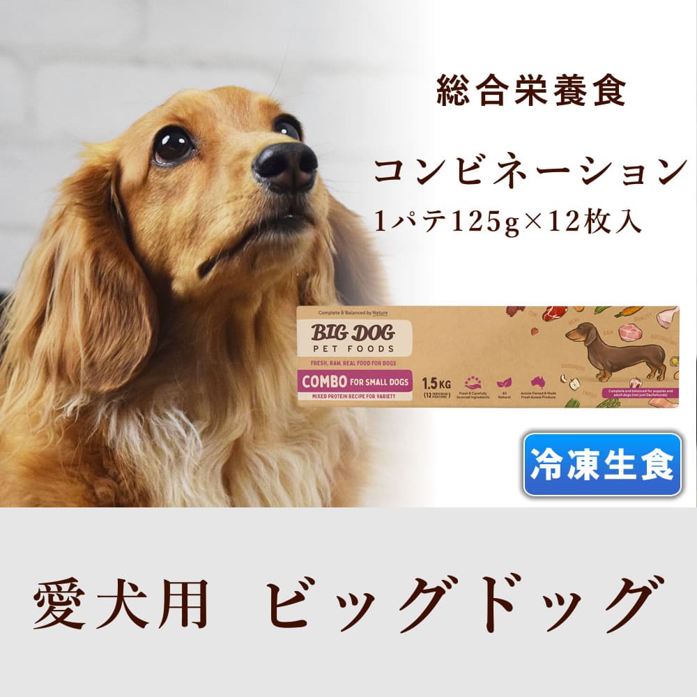 犬用 生食｜ビッグドッグ【コンビネーション】 125g×12枚入 冷凍生食