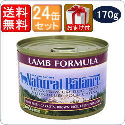 【お取り寄せ】ナチュラルバランス 　犬用缶詰 ラム＆ブラウンライス　 ドッグ缶 170g×24缶 ｜総合栄養食　まとめ買いおまけ付き|缶詰・レトルトフード|ドッグフード