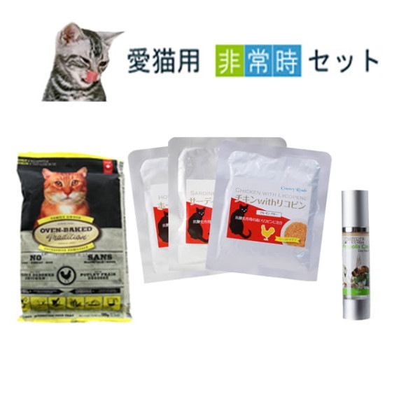 愛猫用　非常時セット　【非常食＆用品】|ドライフード|キャットフード