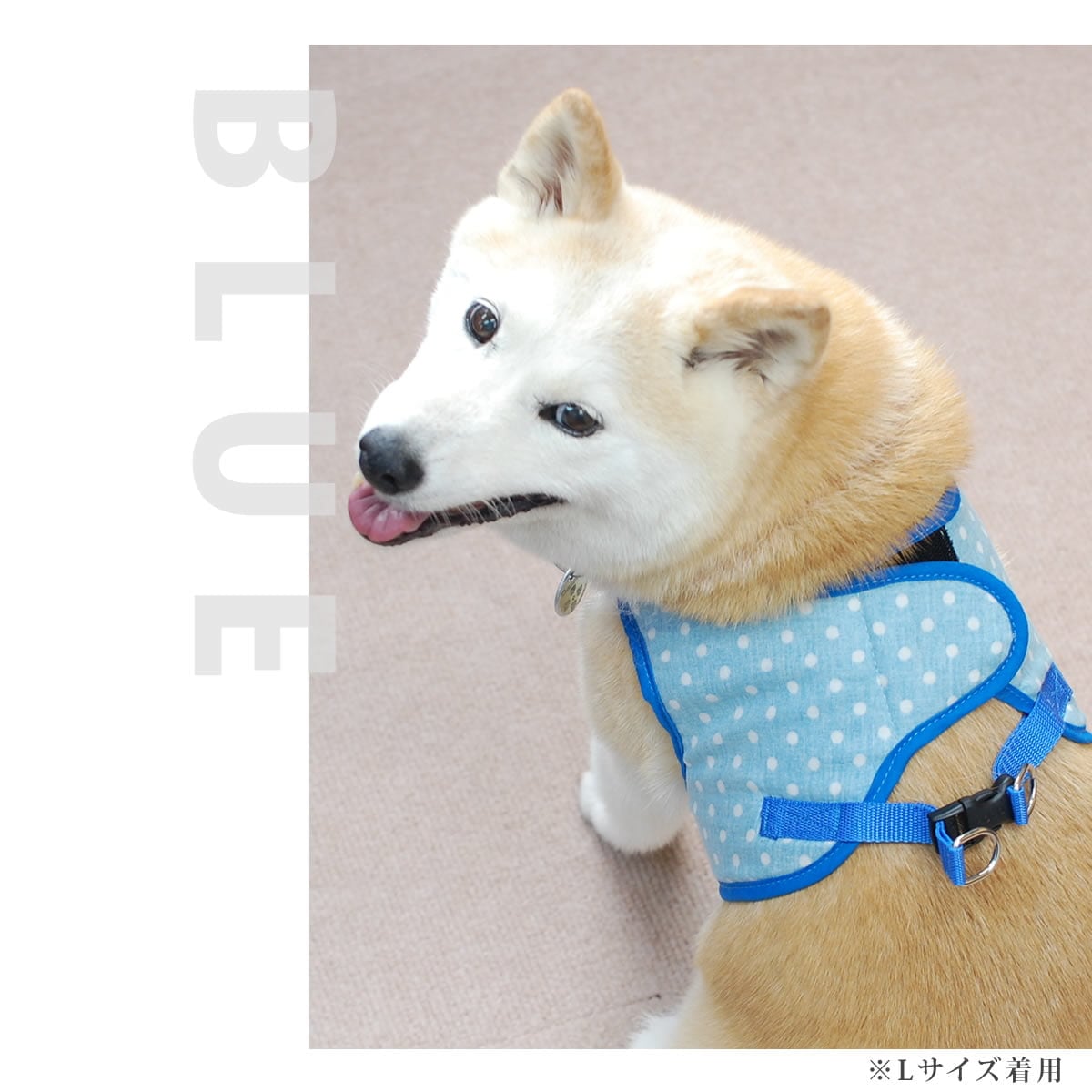 ASHUウェアハーネス 水玉 Lサイズ(中型犬用)