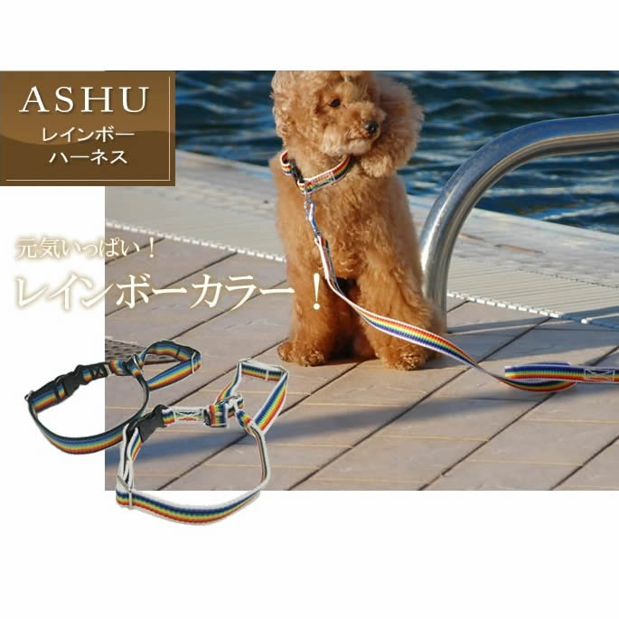 小型犬用 ハーネス Sサイズ ①②③ ハンドメイド 小型犬用ハーネス｜ASHU RAINBOW レインボー ハーネス Sサイズ