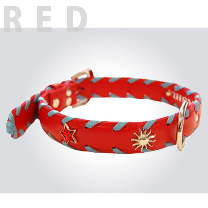 中型犬用首輪｜ASHU サイドループレザーカラー サイズM｜ドックフード