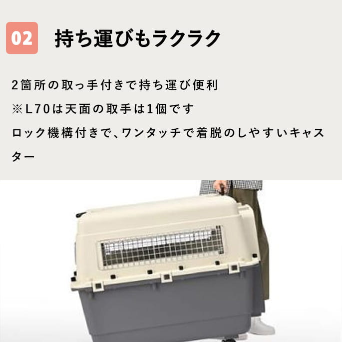 ペットキャリー｜inuneru クレートL70 中型犬用｜ドックフードの通販