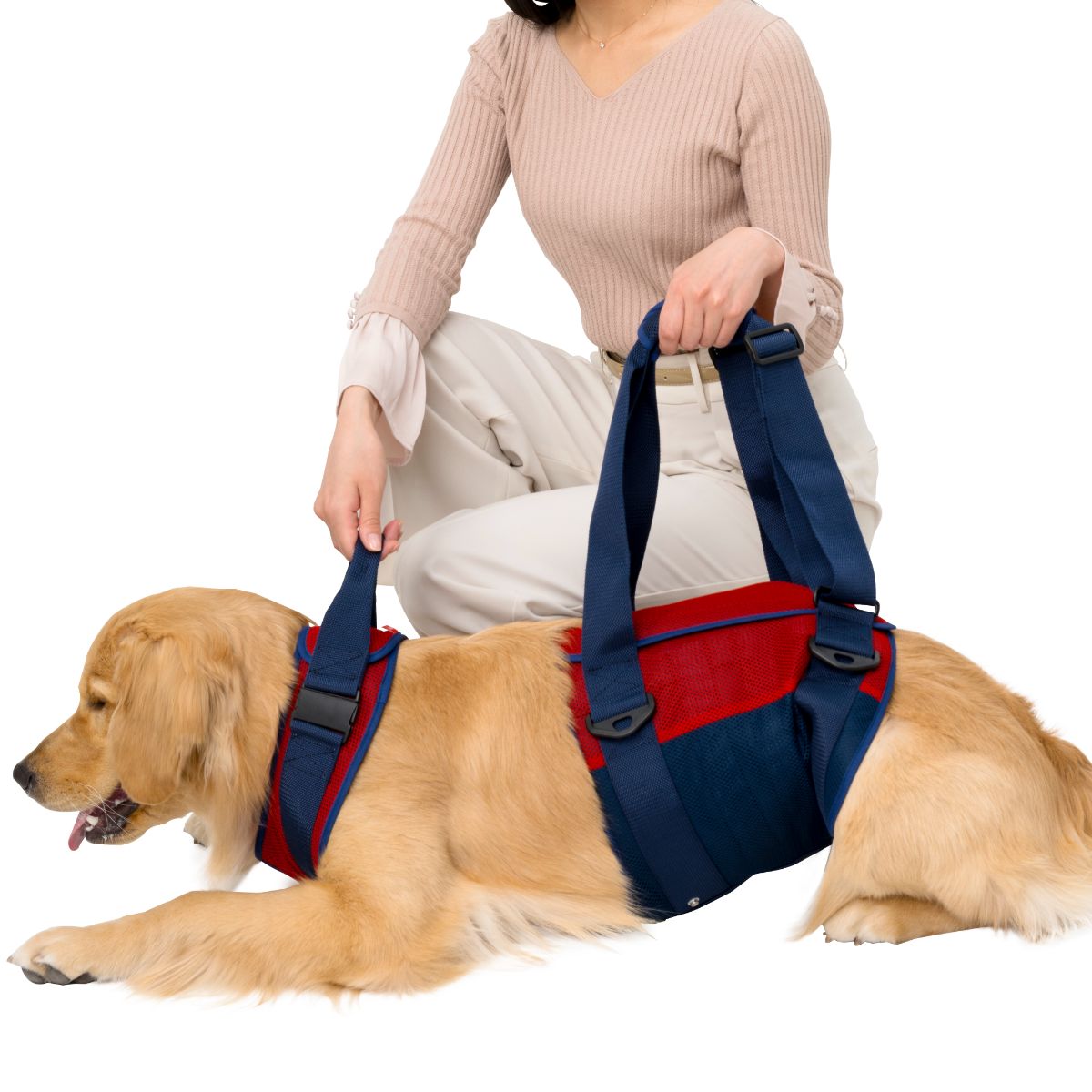 犬用歩行補助ハーネス LaLaWalk 大型犬用 スカーレットメッシュ