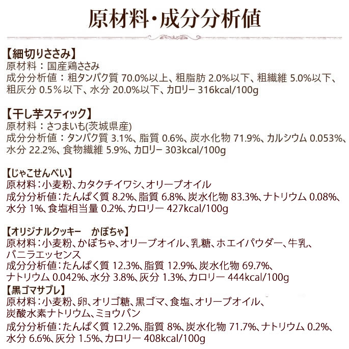 犬用ギフトセットA｜無添加おやつのバラエティセット 5種セット らて