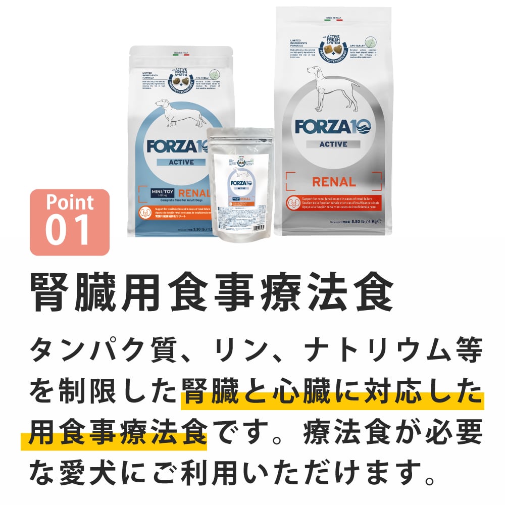 フォルツァ10 リナールアクティブ（腎臓ケア療法食）2kg 犬用　3袋 Amazon.co.jp: フォルツァディエチ(FORZA10) 療法食 リナール