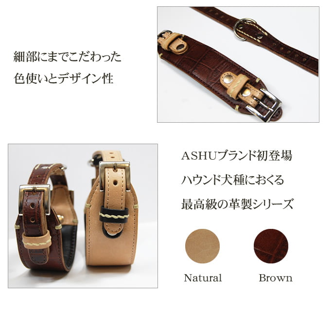 中～大型犬用首輪｜ASHU ダブルバックル カラー サイズ M