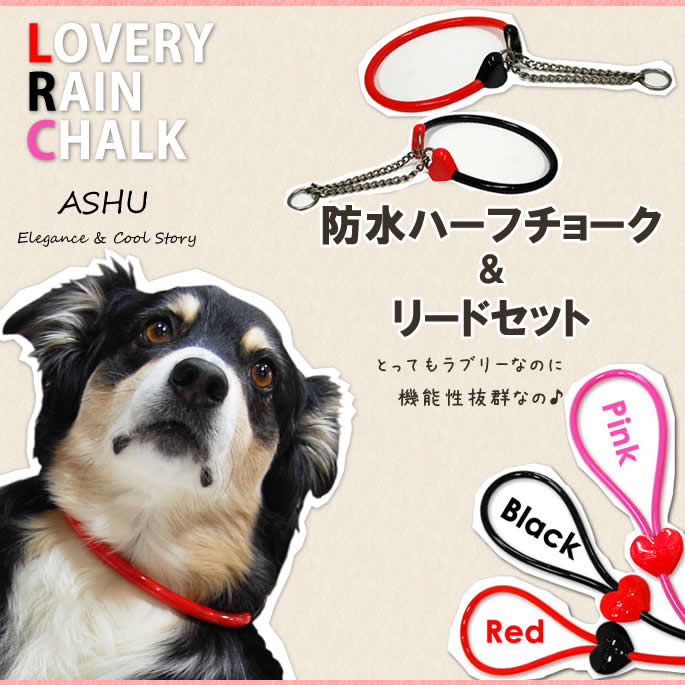 犬用ハーフチョーク＆リード｜ASHU ラブリーレインハーフチョーク