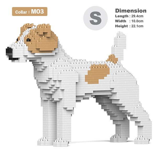 JEKCA BLOC】ジャック・ラッセル・テリア(S・M)、 立体ブロック（JEKCA