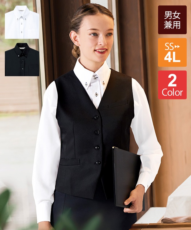 ボタンダウンシャツ長袖(シャドーストライプ)[男女兼用][チトセ製品