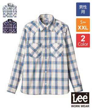 Leeウエスタンチェックシャツ七分袖[男性用][ボンマックス製品