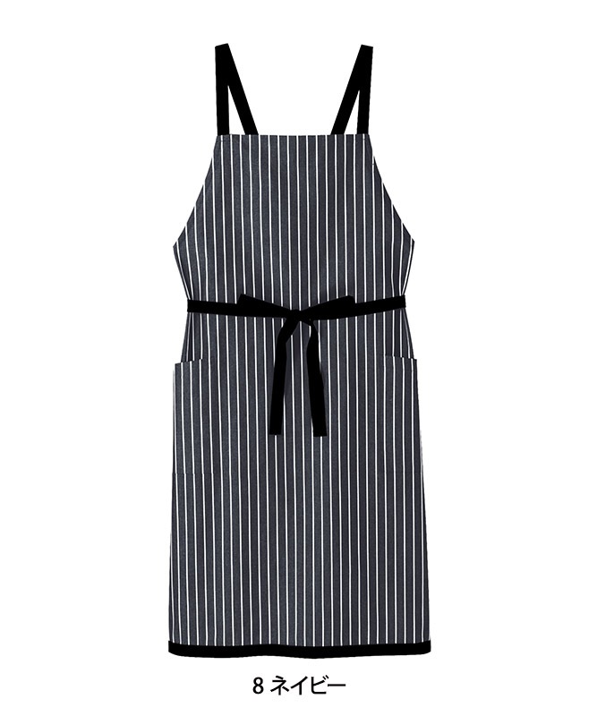 ストライプ柄胸当てエプロン[男女兼用][ボンマックス製品] FK7122