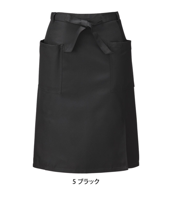 腰下エプロン(無地・ミドル丈)[KAZEN製品] APK488｜飲食店制服・フード