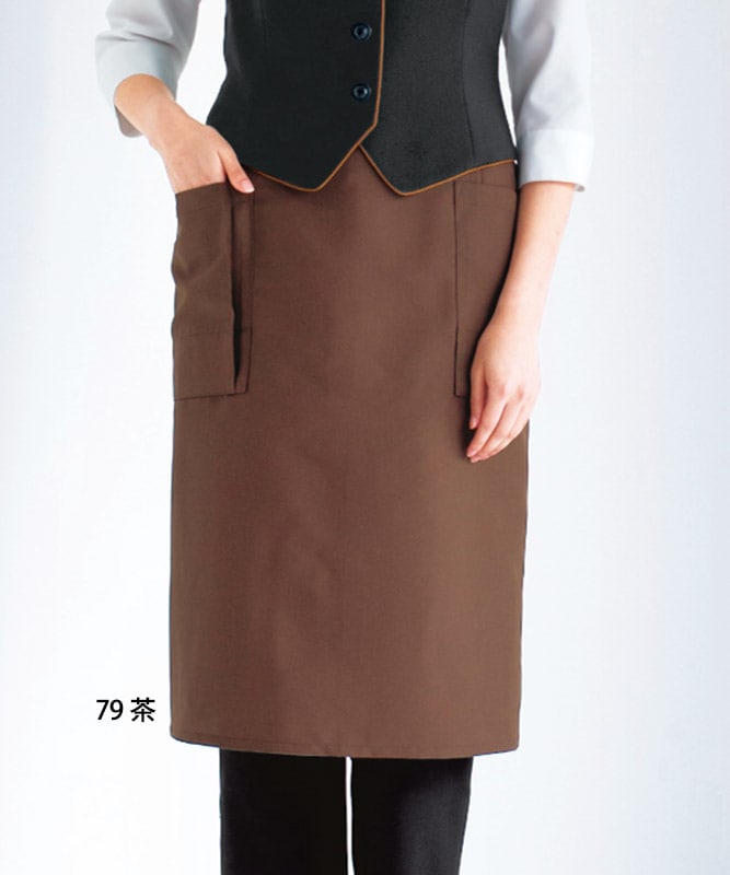 前掛けエプロン(ミドル丈)[男女兼用][ボストン商会製品] 27324｜飲食店