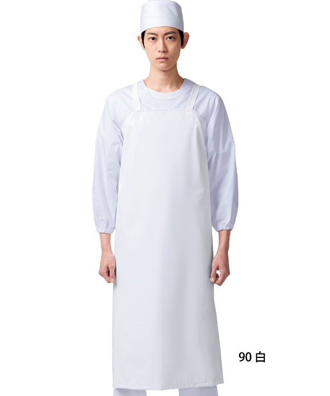 胸当てエプロン(セミ耐油)[KAZEN製品] 487-90 | 飲食店制服