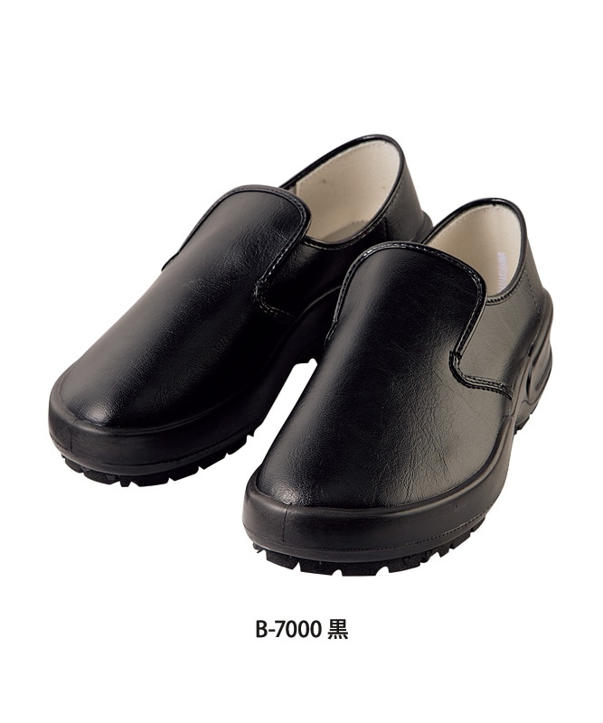 monzee モンジー ブラックバッグ シューズ 美品 厨房シューズ(3E)[男女兼用][住商モンブラン製品] 7000｜飲食店制服