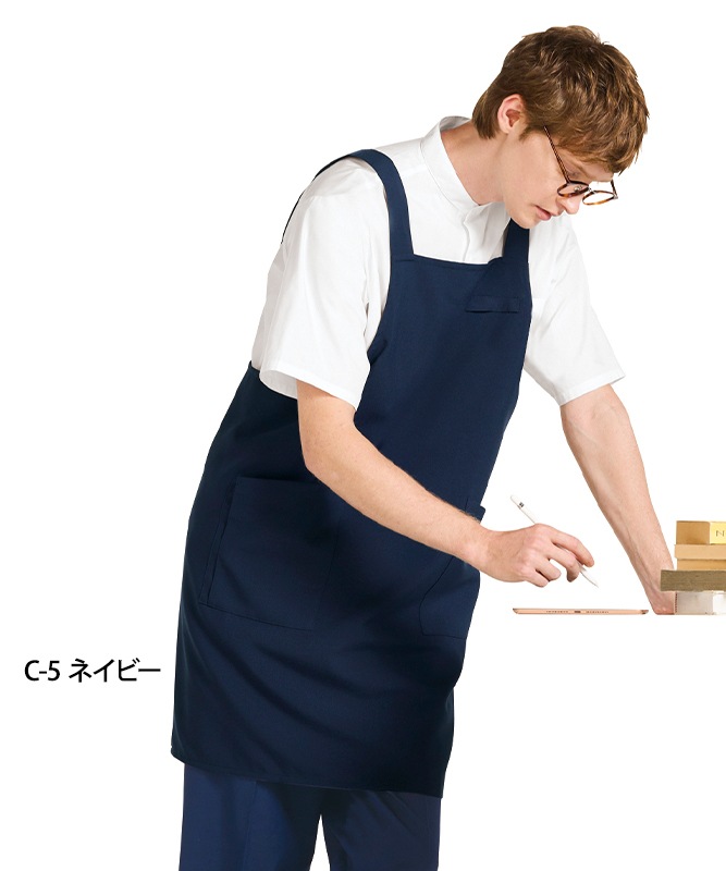 トロピカル胸当てエプロン（H型）[男女兼用][チトセ製品] BSS102｜飲食