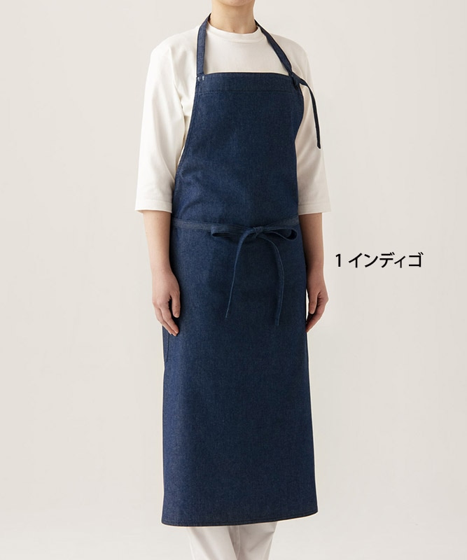 デニム胸当てエプロン[男女兼用][セブンユニフォーム製品] QT7375
