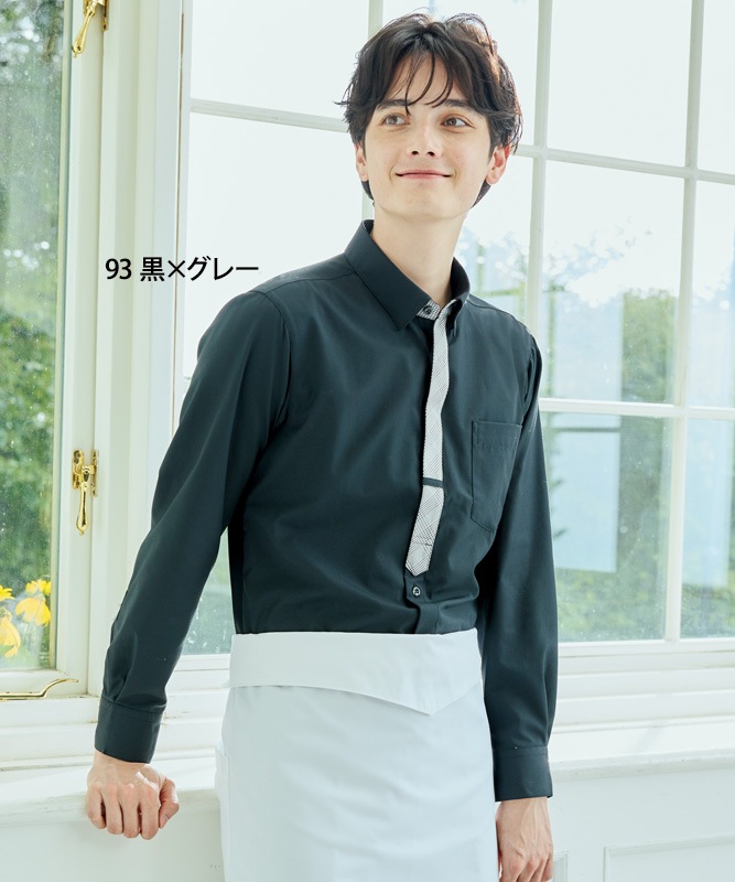 交織ストレッチブロードシャツ長袖[男女兼用][住商モンブラン製品