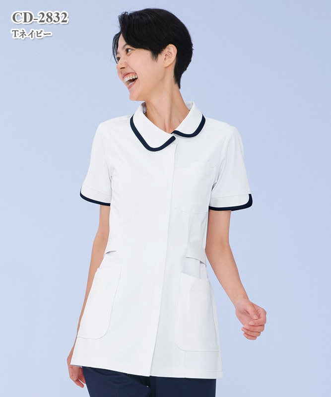 女児白スーツ EARTHMUGIC 140cm キャリアル女子上衣半袖[ナガイレーベン製品] CD-2832｜THS-白衣通販・販売