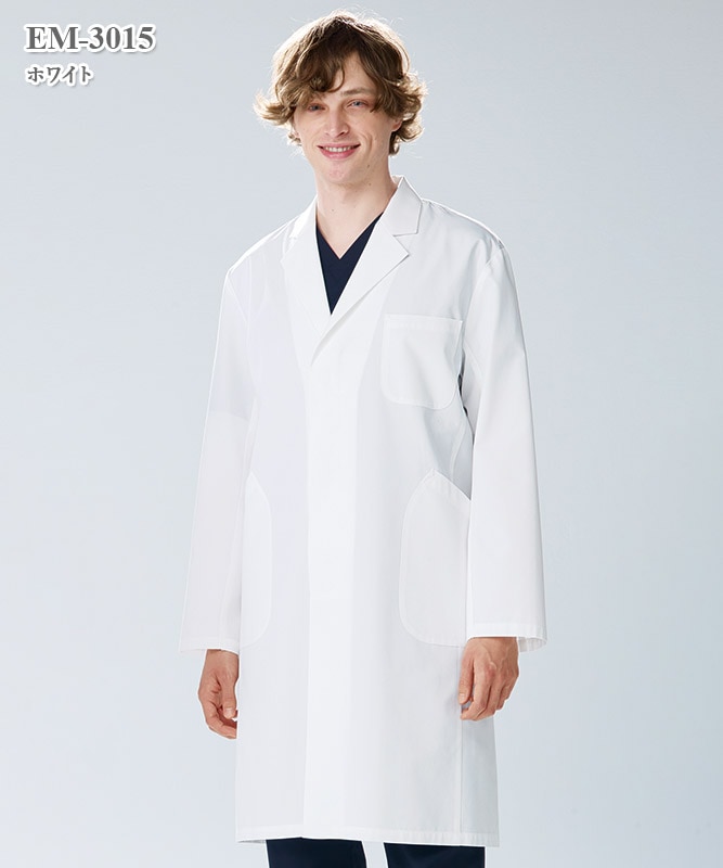 エミット男子白衣シングル診察衣長袖[ナガイレーベン製品] EM-3015