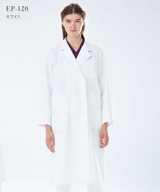 エミット女子白衣ダブル診察衣長袖[ナガイレーベン製品] EP-120｜THS