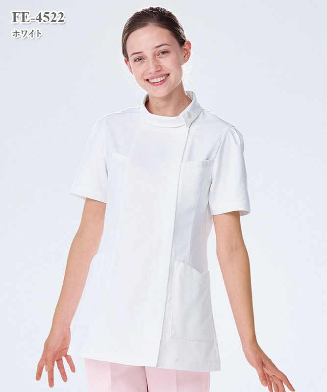 ホワイト フレアチュニック 半袖 F フェルネ女子チュニック半袖[ナガイレーベン製品] FE-4522｜THS-白衣