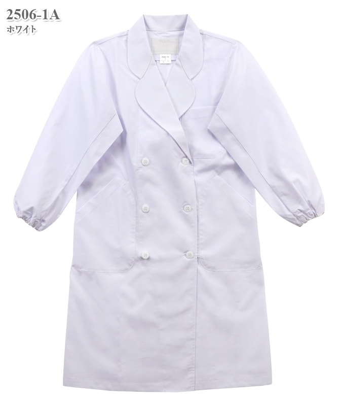 女子白衣ダブル診療衣長袖[フォーク製品] 2506｜THS-白衣通販・販売