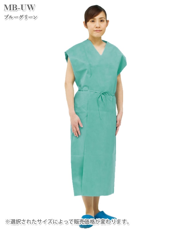 患者着(両肩マジックテープ付)(100枚入・返品不可商品)[ハイルバーティ