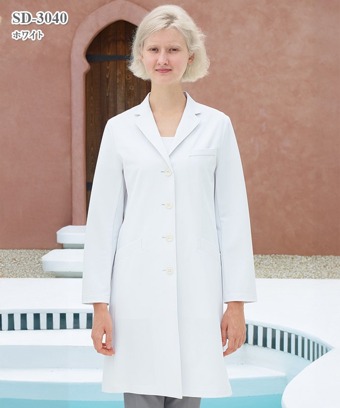 女子白衣シングルドクターコート長袖[ナガイレーベン製品] SD-3040