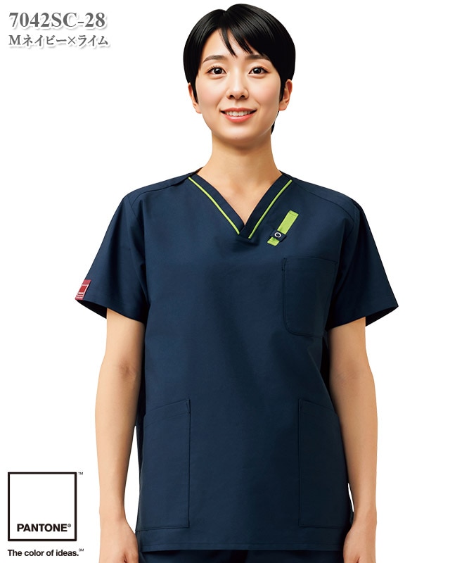 PANTONE男女兼用スクラブ半袖[フォーク製品] 7042SC｜THS-白衣通販・販売