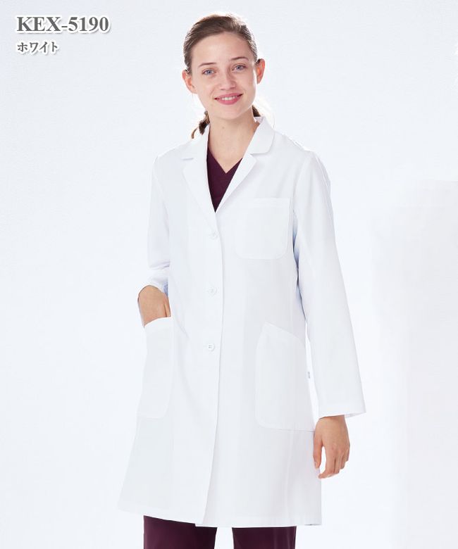 女子白衣シングル診察衣長袖[ナガイレーベン製品] KEX-5190｜THS-白衣