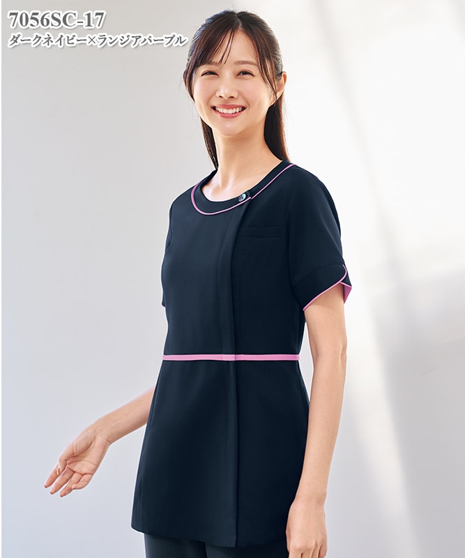 女子チュニック半袖[フォーク製品] 7056SC｜THS-白衣通販・販売
