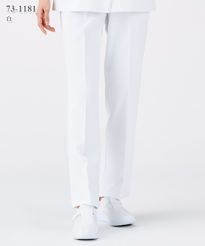 定番　スリムパンツ　ホワイト　サイズM 春夏　ストレッチ　新品タグ付　レディース 透けない 白パンツ レディース 透けにくい 日本製 ストレート パンツ