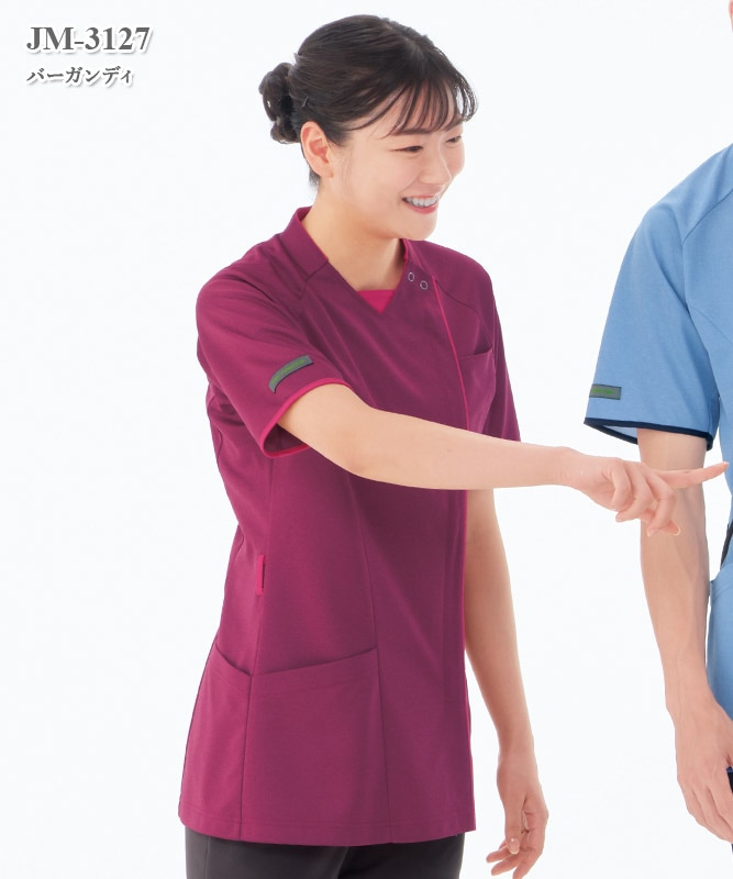 男女兼用ニットシャツ半袖[ナガイレーベン製品] JM-3127｜THS-白衣通販