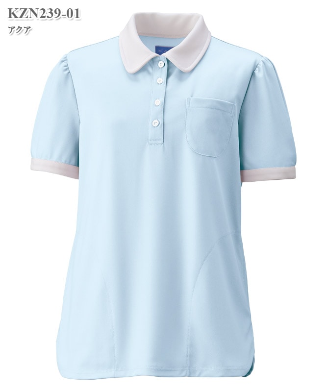 レディスニットシャツ半袖[KAZEN製品] KZN239｜THS-白衣通販・販売