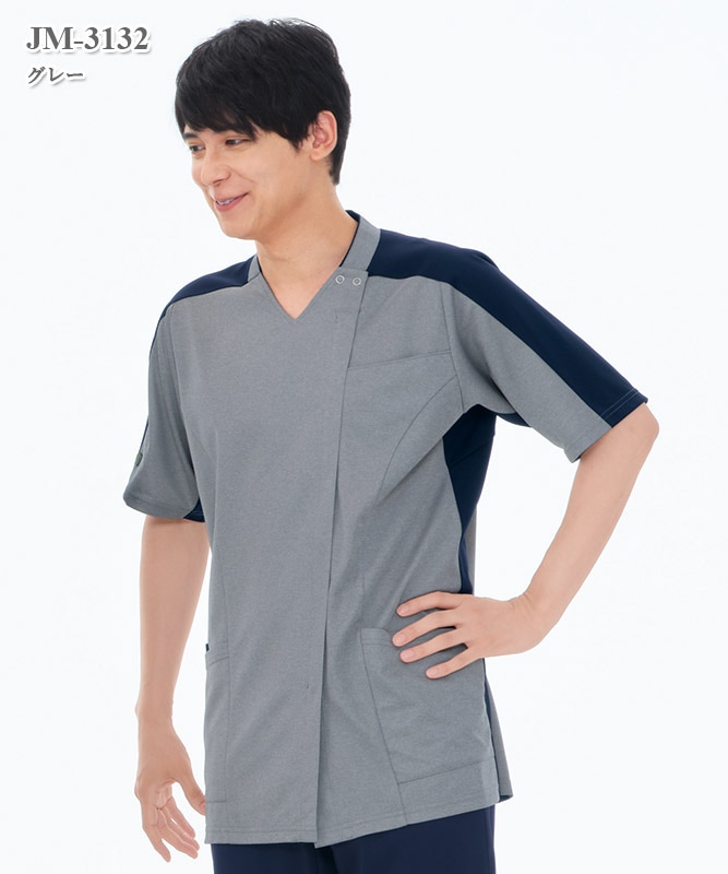 男女兼用ニットシャツ半袖[ナガイレーベン製品] JM-3132｜THS-白衣通販