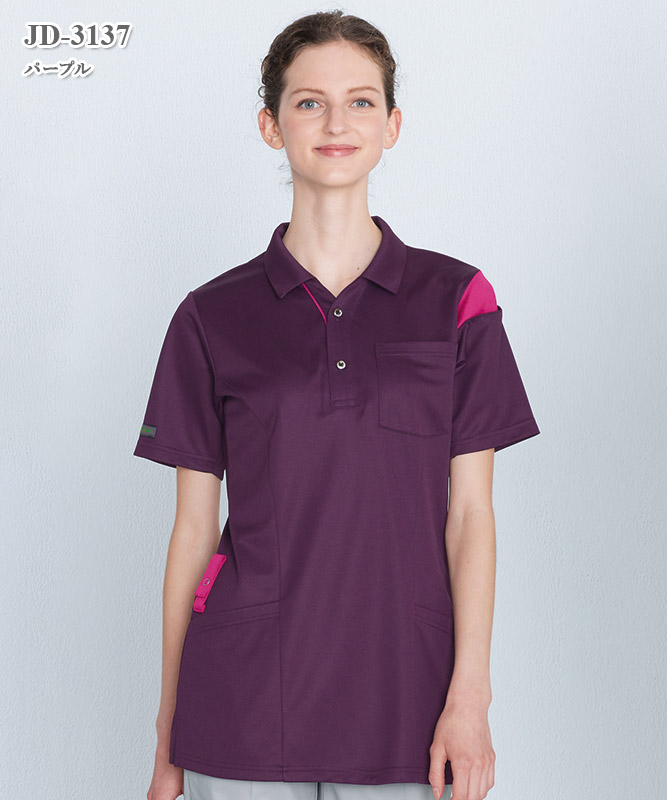 男女兼用ニットシャツ半袖[ナガイレーベン製品] JD-3137｜THS-白衣通販