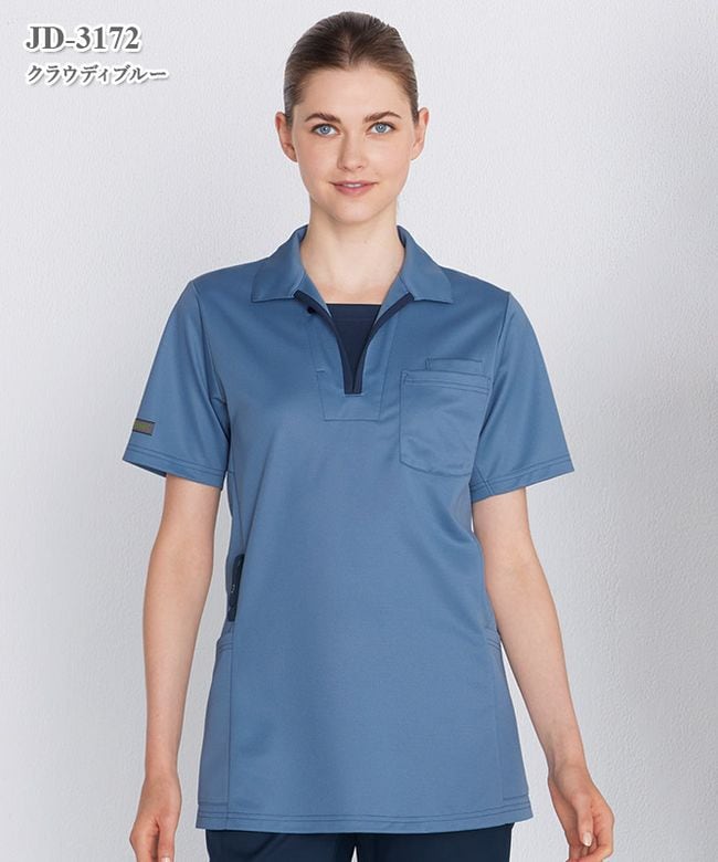 男女兼用ニットシャツ半袖[ナガイレーベン製品] JD-3172｜THS-白衣通販