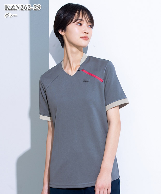 男女兼用楽ポロ半袖[KAZEN製品] KZN262｜THS-白衣通販・販売